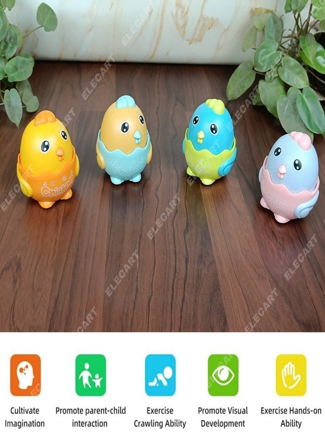 Elecart Push and Go Play Set Friction Powered Car Pull Back Vehicles Toys for Toddler Toy Kids Gift Party Birthday Return Gifts (Random Color) (Pack of 4, Chick) - Image 5